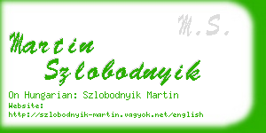 martin szlobodnyik business card